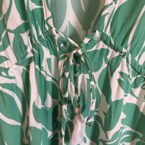 Spiaggia Dolce Gorgeous Green Dress with White Print in Large - Picture 6 of 8